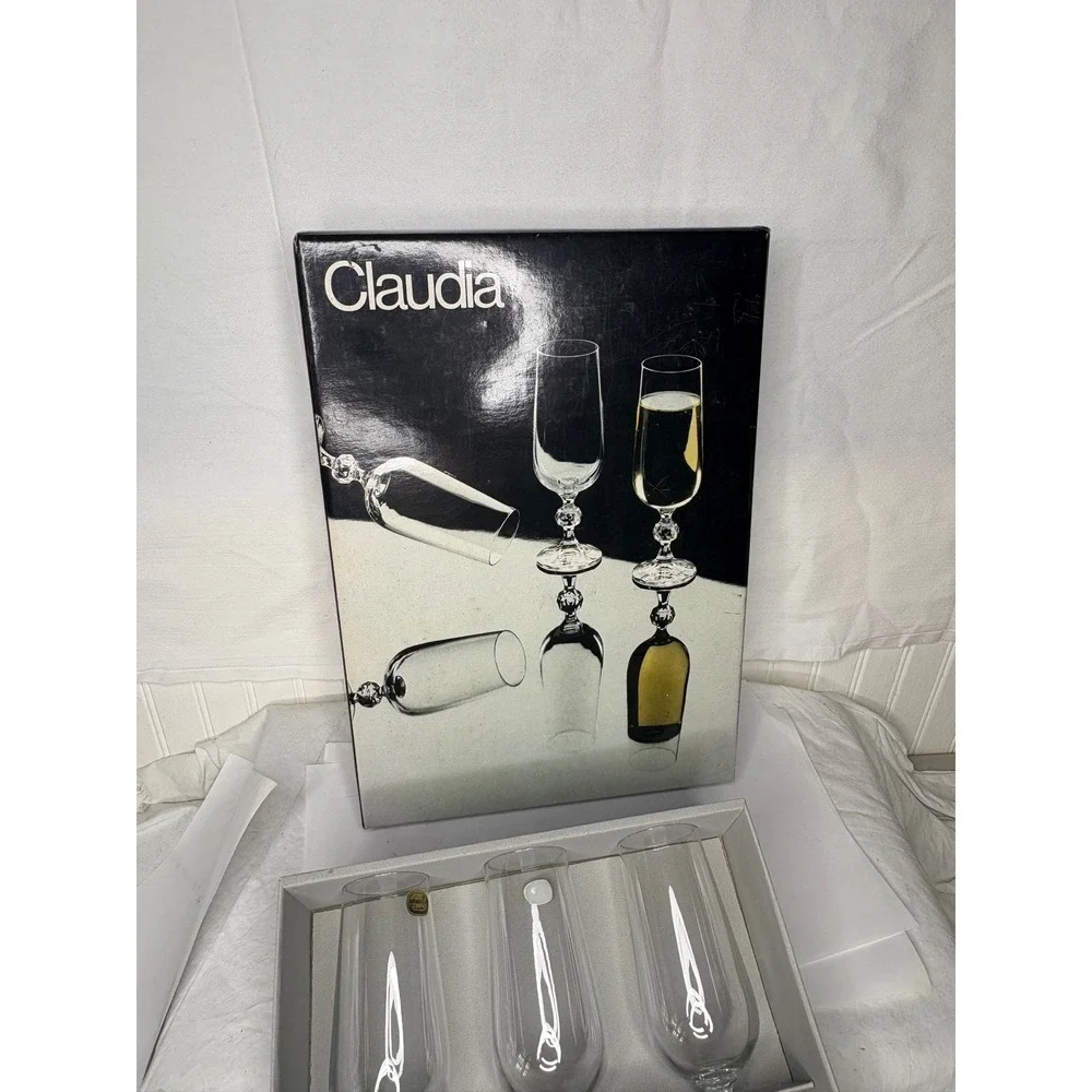 Bohemia Crystal Claudia Champagne Flutes Set of 6 180ml Fine Lead Crystal
